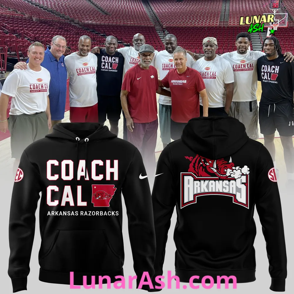 Arkansas Razorback Coach John Calipari 2024 Black Hoodie Arkansas Razorback Coach John Calipari 2024 Black Hoodie