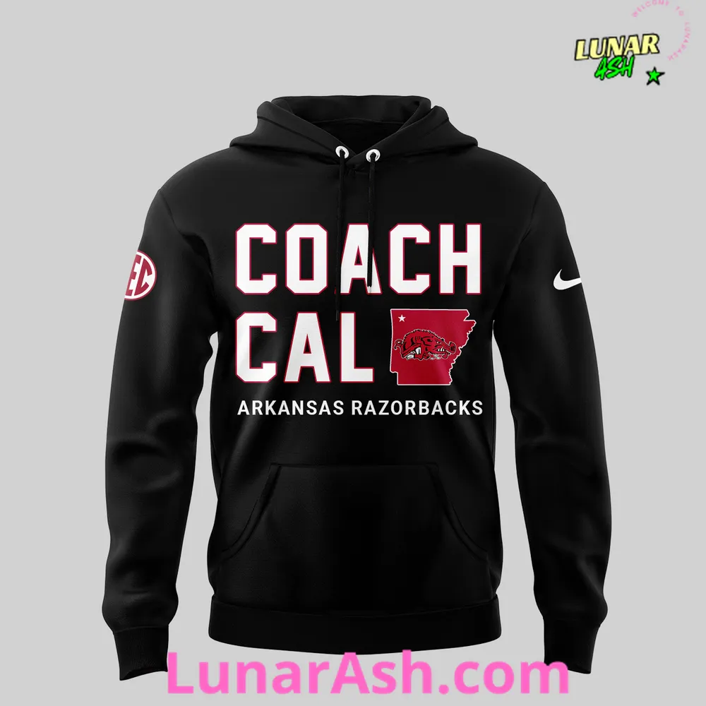 Arkansas Razorback Coach John Calipari 2024 Black Hoodie Arkansas Razorback Coach John Calipari 2024 Black Hoodie