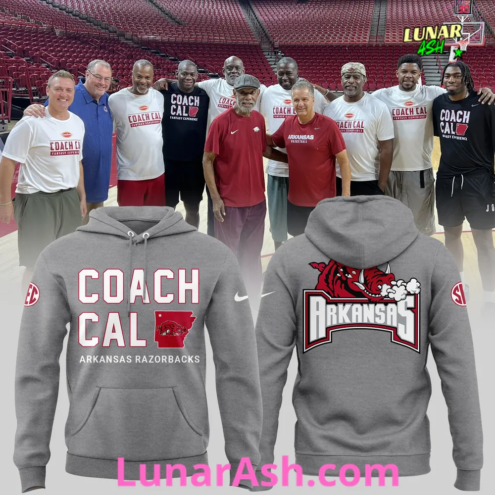 Arkansas Razorback Coach John Calipari 2024 Gray Hoodie Arkansas Razorback Coach John Calipari 2024 Gray Hoodie