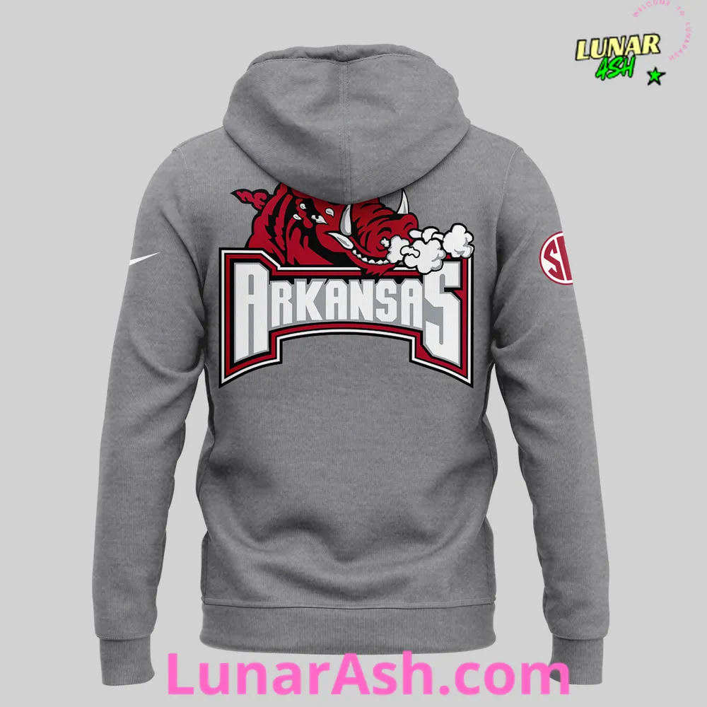 Arkansas Razorback Coach John Calipari 2024 Gray Hoodie Arkansas Razorback Coach John Calipari 2024 Gray Hoodie