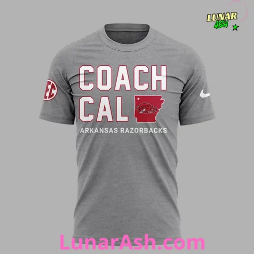 Arkansas Razorback Coach John Calipari 2024 Gray T-Shirt
