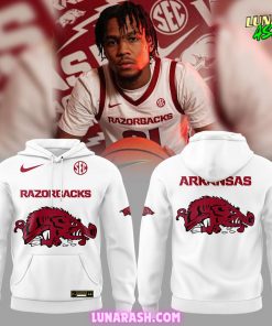 Arkansas Razorbacks Basketball New Version 2024 White Hoodie