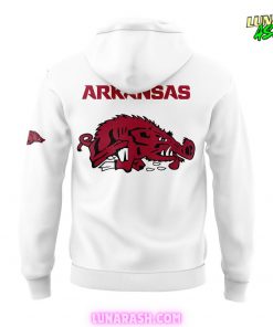 Arkansas Razorbacks Basketball New Version 2024 White Hoodie 3