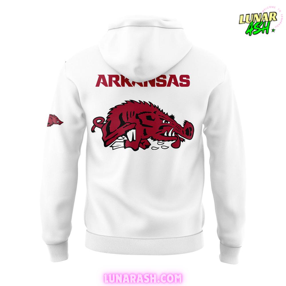 Arkansas Razorbacks Basketball New Version 2024 White Hoodie Arkansas Razorbacks Basketball New Version 2024 White Hoodie