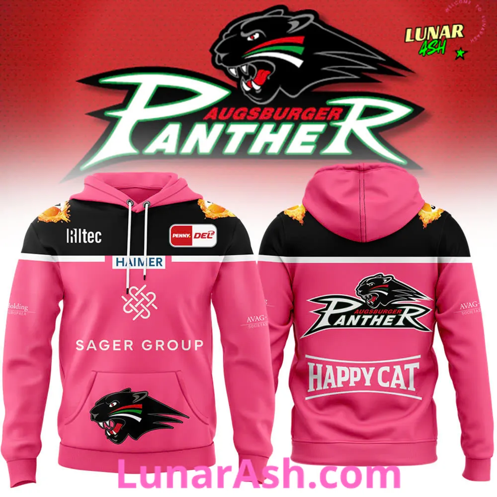 Augsburger Panther Happy Cat 2024 Pink Hoodie Augsburger Panther Happy Cat 2024 Pink Hoodie
