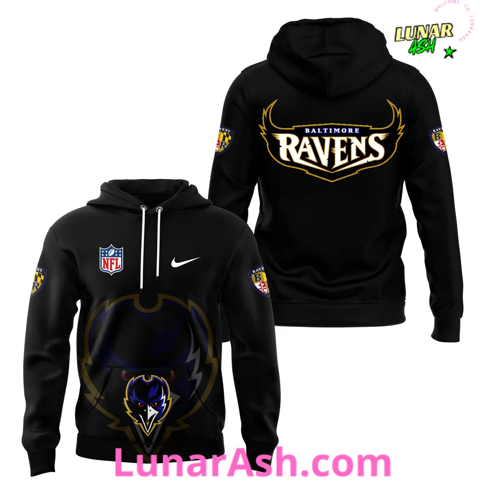 Baltimore Ravens Alternate Helmet Fanatics Black 2024 Hoodie Baltimore Ravens Alternate Helmet Fanatics Black 2024 Hoodie