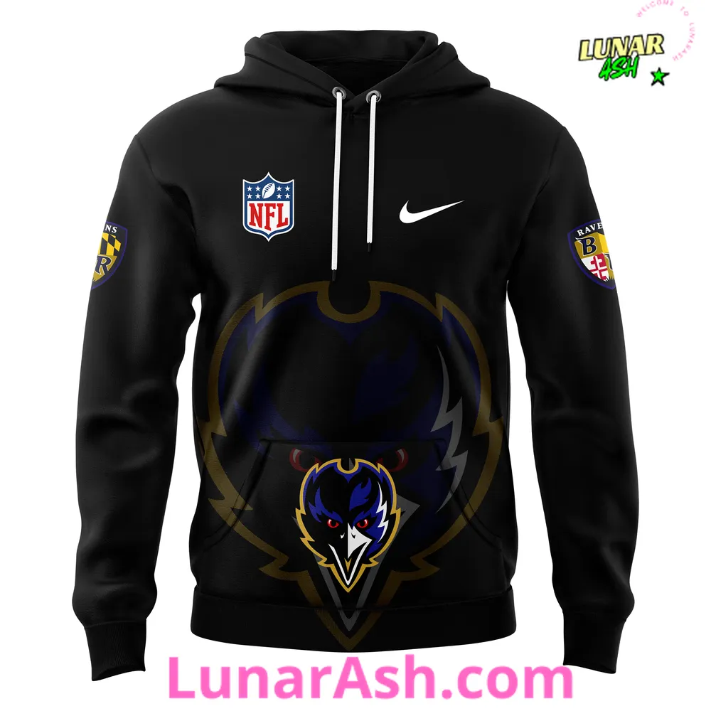 Baltimore Ravens Alternate Helmet Fanatics Black 2024 Hoodie Baltimore Ravens Alternate Helmet Fanatics Black 2024 Hoodie