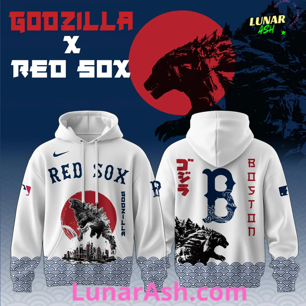 Boston Red Sox 2025 Japan x Godzilla Hoodie Boston Red Sox 2025 Japan x Godzilla Hoodie