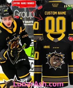 Brantford Bulldogs Black & Gold Official Team 2025 Hockey Jersey