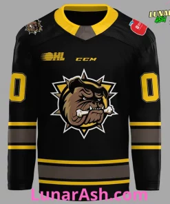 Brantford Bulldogs Black & Gold Official Team 2025 Hockey Jersey