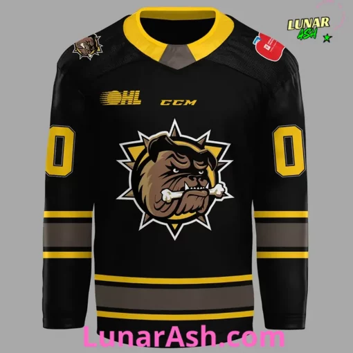 Brantford Bulldogs Black & Gold Official Team 2025 Hockey Jersey