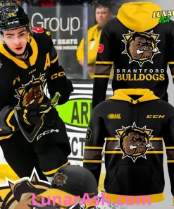 Brantford Bulldogs Black & Gold Official Team 2025 Hoodie 4