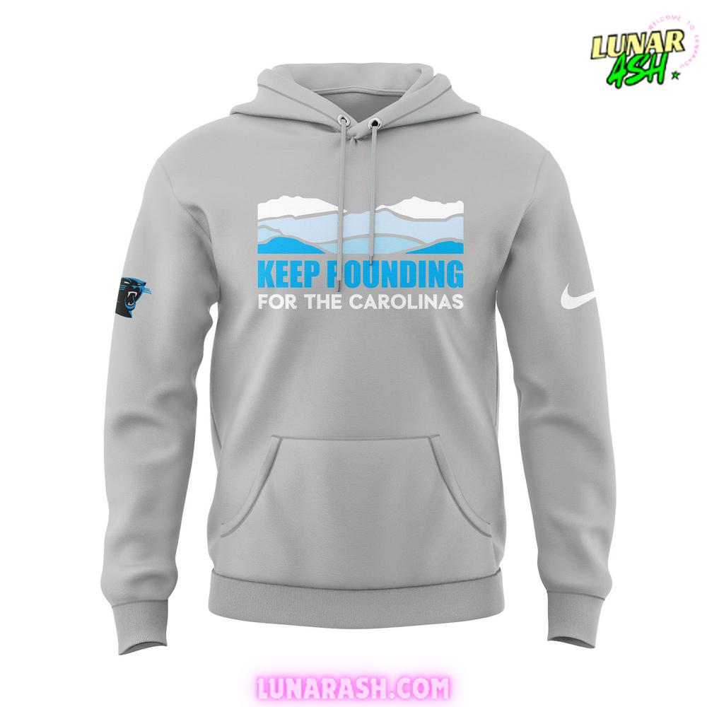 Carolina Panthers Keep Pounding 2024 Gray Hoodie Carolina Panthers Keep Pounding 2024 Gray Hoodie