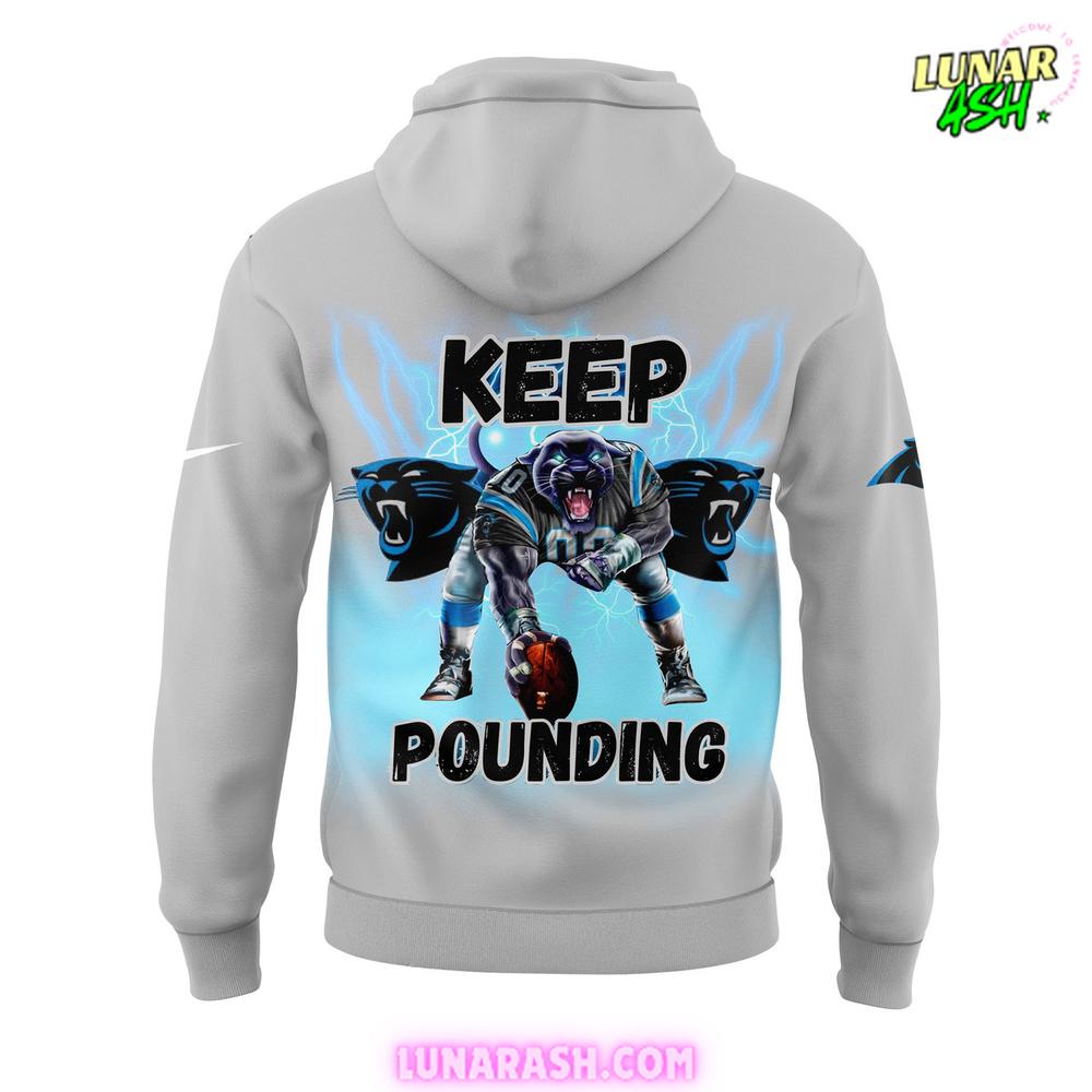 Carolina Panthers Keep Pounding 2024 Gray Hoodie Carolina Panthers Keep Pounding 2024 Gray Hoodie