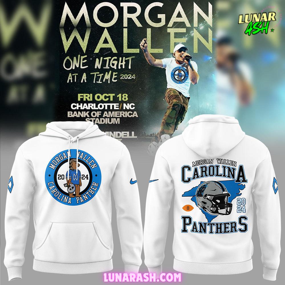 Carolina Panthers Morgan Wallen 2024 White Hoodie Carolina Panthers Morgan Wallen 2024 White Hoodie