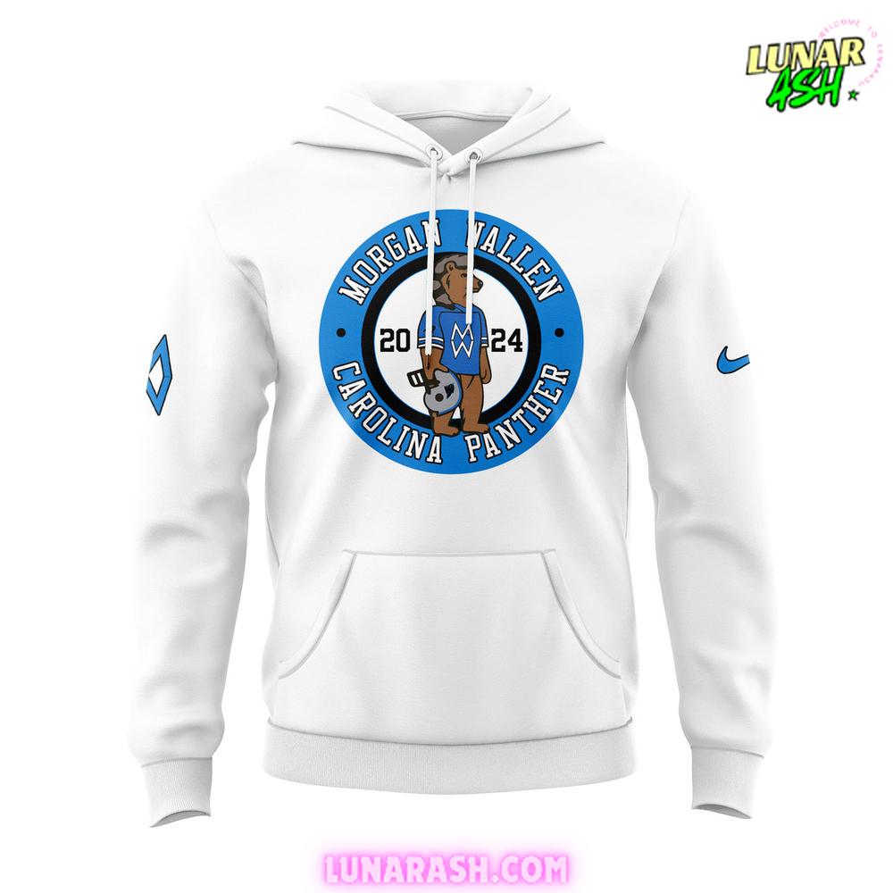 Carolina Panthers Morgan Wallen 2024 White Hoodie Carolina Panthers Morgan Wallen 2024 White Hoodie