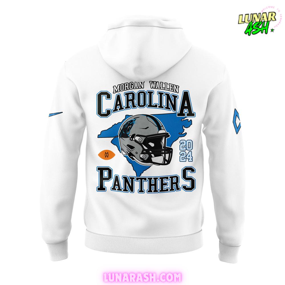 Carolina Panthers Morgan Wallen 2024 White Hoodie Carolina Panthers Morgan Wallen 2024 White Hoodie