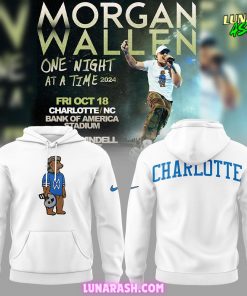 Carolina Panthers x Morgan Wallen Charlotte 2024 White Hoodie 1