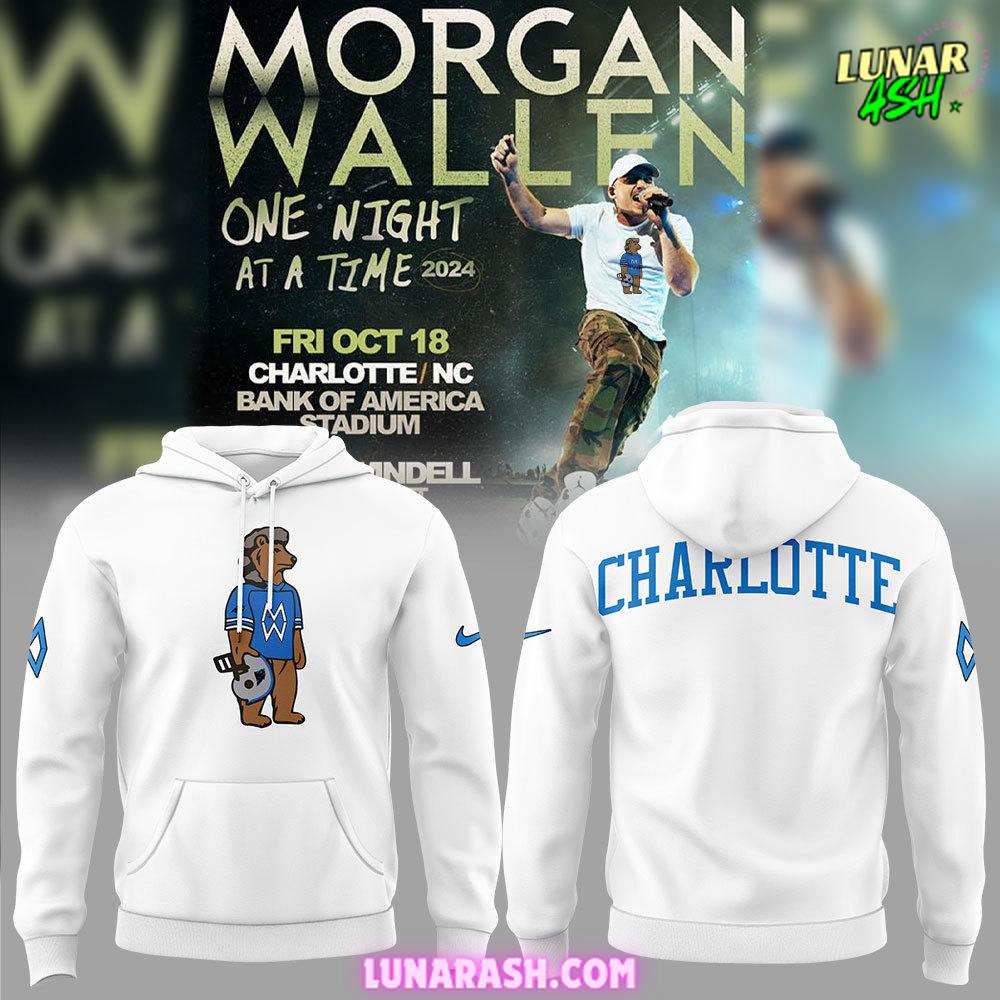 Carolina Panthers x Morgan Wallen Charlotte 2024 White Hoodie Carolina Panthers x Morgan Wallen Charlotte 2024 White Hoodie