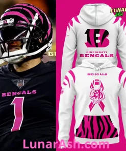 Cincinnati Bengals Breast Cancer 2024 White Hoodie