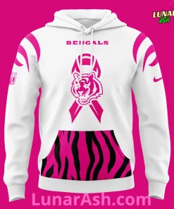 Cincinnati Bengals Breast Cancer 2024 White Hoodie
