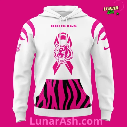 Cincinnati Bengals Breast Cancer 2024 White Hoodie