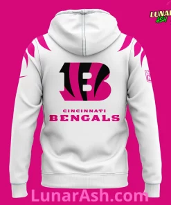 Cincinnati Bengals Breast Cancer 2024 White Hoodie 3
