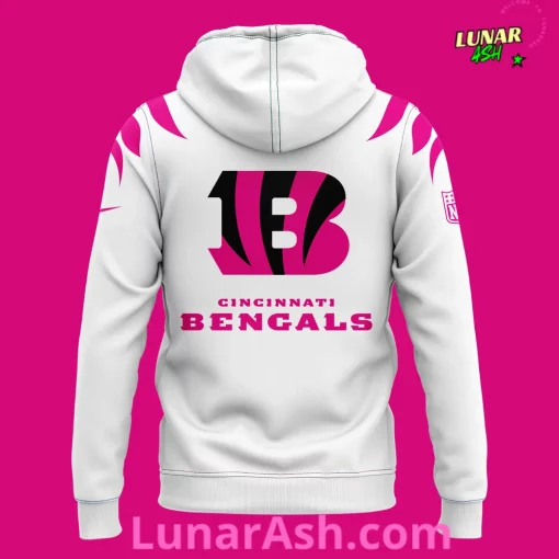 Cincinnati Bengals Breast Cancer 2024 White Hoodie
