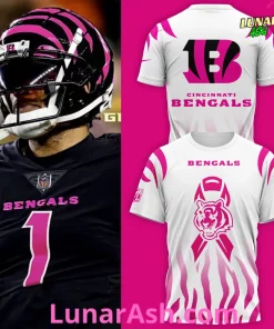 Cincinnati Bengals Breast Cancer 2024 White T-Shirt