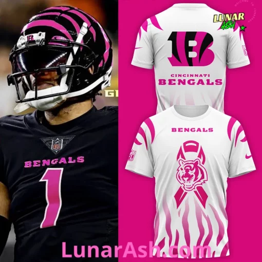 Cincinnati Bengals Breast Cancer 2024 White T-Shirt