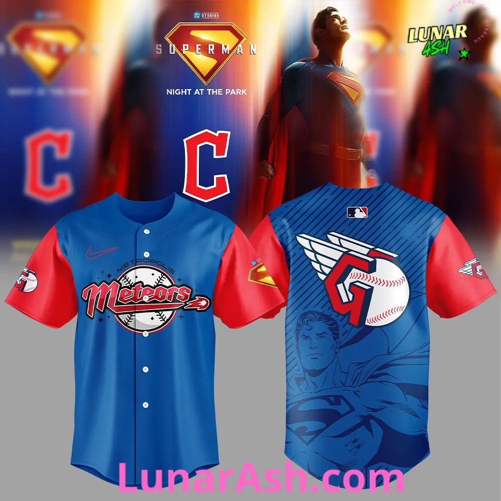 Cleveland Guardians DC’s Superman™ Night Baseball Jersey Cleveland Guardians DC’s Superman™ Night Baseball Jersey