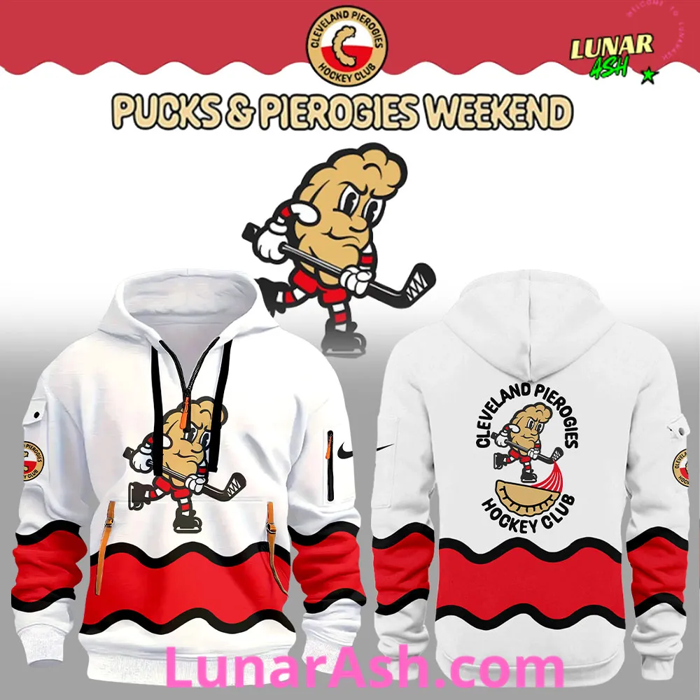 Cleveland Pierogies Pucks & Pierogies Weekend Limited Edition Half Zip Hoodie Cleveland Pierogies Pucks & Pierogies Weekend Limited Edition Half Zip Hoodie