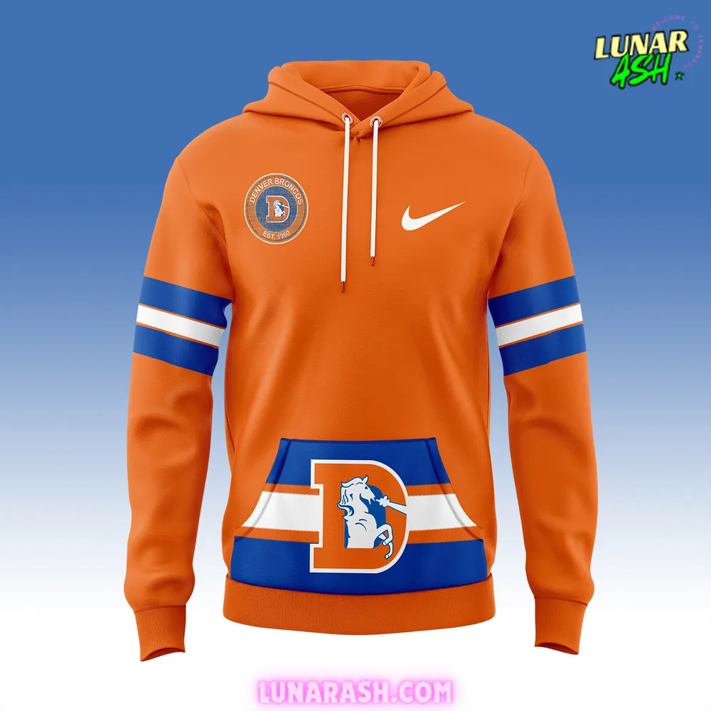 Denver Broncos Throwback To 1977 Orange Hoodie Denver Broncos Throwback To 1977 Orange Hoodie
