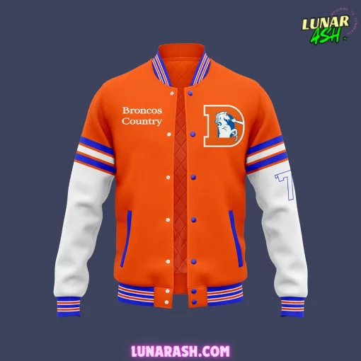 Denver Broncos Throwback To 77 Orange Baseball Jacket