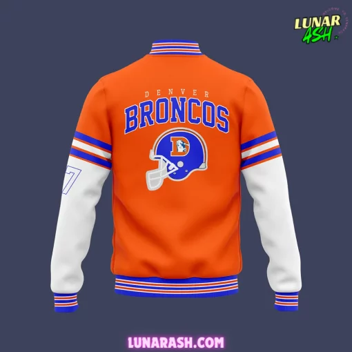 Denver Broncos Throwback To 77 Orange Baseball Jacket