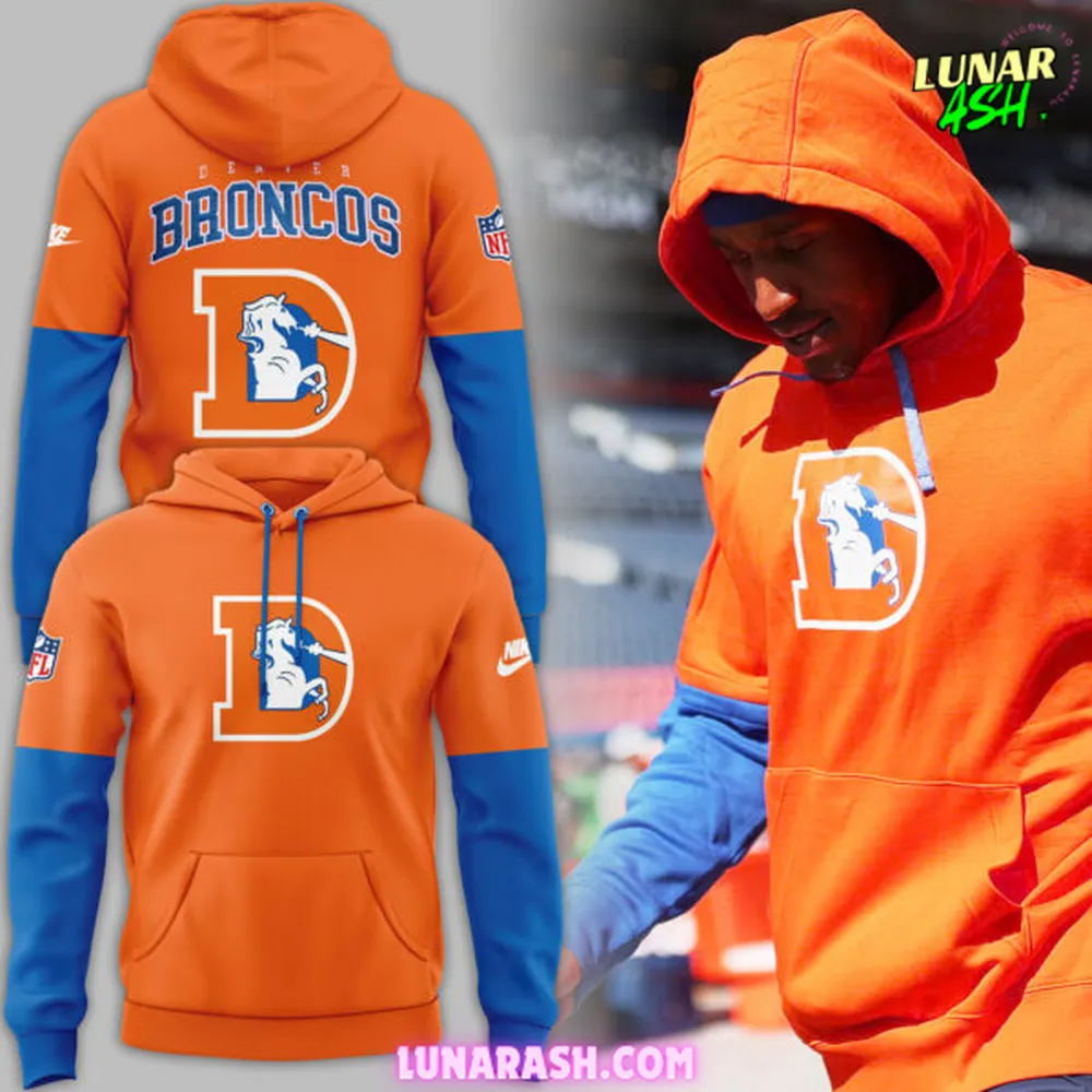 Denver Broncos Throwback To '77 Orange Hoodie Denver Broncos Throwback To '77 Orange Hoodie
