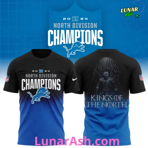 Detroit Lions 2024 North Champions Kings of the North T-Shirt
