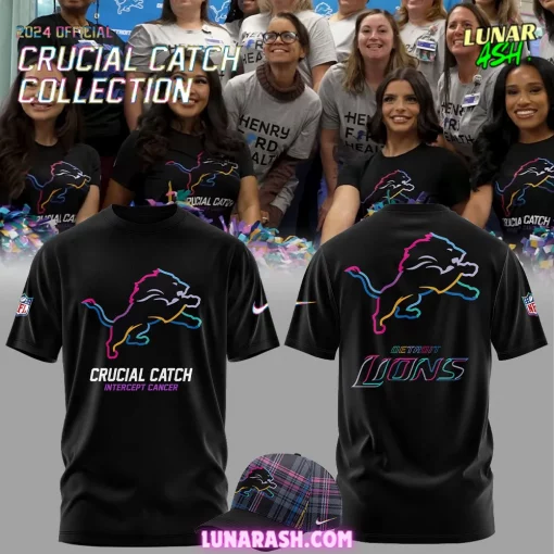Detroit Lions Crucial Catch Intercept Cancer 2024 T-Shirt