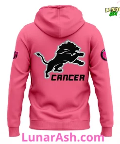 Detroit Lions Women’s Breast Cancer Awareness Month 2024 Pink Hoodie 3