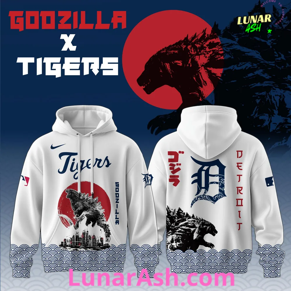 Detroit Tigers 2025 Japan x Godzilla Hoodie Detroit Tigers 2025 Japan x Godzilla Hoodie