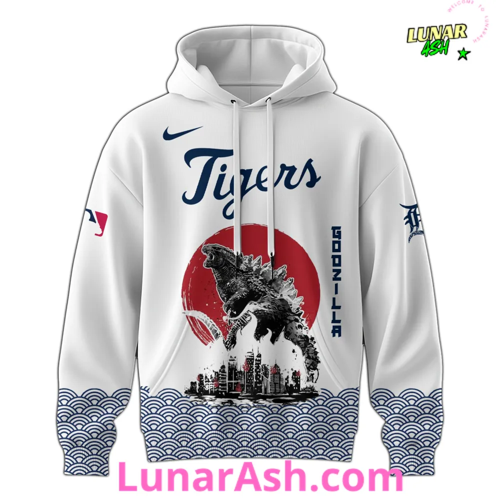 Detroit Tigers 2025 Japan x Godzilla Hoodie Detroit Tigers 2025 Japan x Godzilla Hoodie