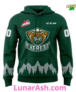 Everett Silvertips Custom 2024 Green Hoodie