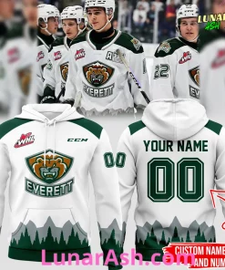 Everett Silvertips Custom 2024 White Hoodie