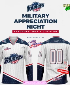 Fort Wayne Komets Military Appreciation Night 2024 Hockey Jersey