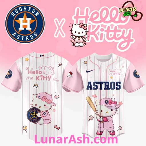 Houston Astros Cute Hello Kitty Baseball Jersey