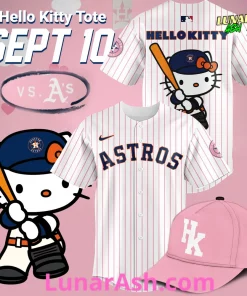Houston Astros MLB x Hello Kitty Striped Baseball Jersey