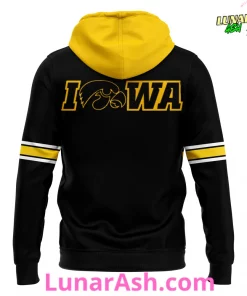Iowa Hawkeyes Yellow Football 2024 Black Hoodie 3