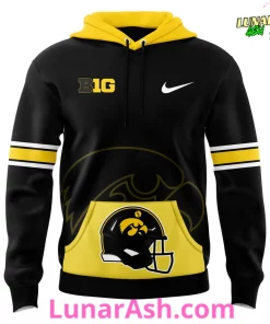 Iowa Hawkeyes Yellow Football 2024 Black Hoodie 4