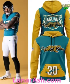 Jacksonville Jaguars 30th Season Throwback Hoodie 1