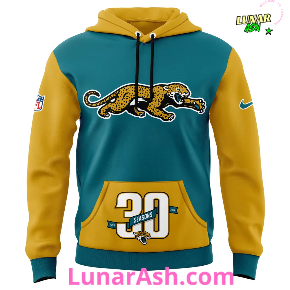 Jacksonville Jaguars 30th Season Throwback Hoodie Jacksonville Jaguars 30th Season Throwback Hoodie